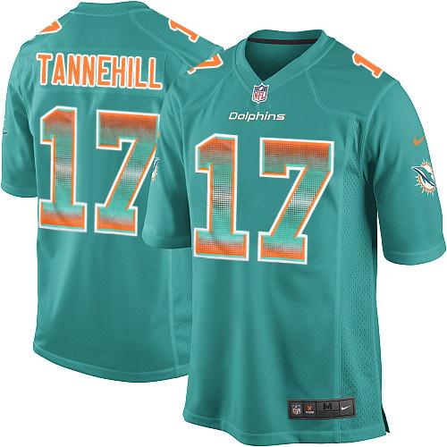 Nike Dolphins #17 Ryan Tannehill Aqua Green Team Color Men's Stitched NFL Limited Strobe Jersey - Click Image to Close